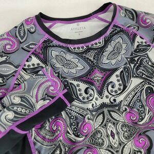 Athleta Paisley Print Long Sleeve Top Athletic Workout Activewear Gym Thumb Hole